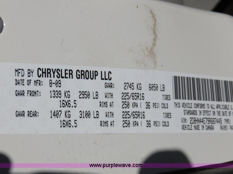 image for item I5971 2009 Dodge Grand Caravan SE handicap van