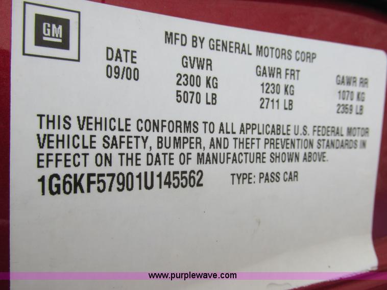 image for item I8836 2001 Cadillac DeVille DTS