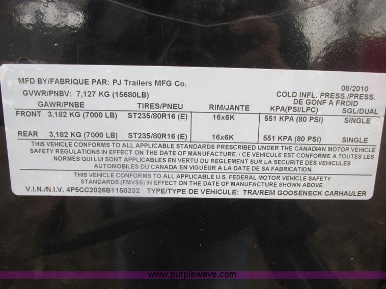 image for item J2350 2011 PJ flatbed trailer