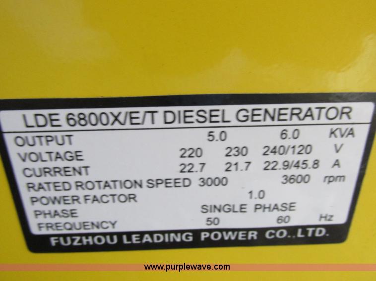 image for item Z9639 Leading 6,800 watt generator