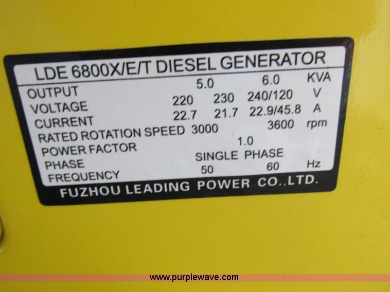 image for item Z9639 Leading 6,800 watt generator
