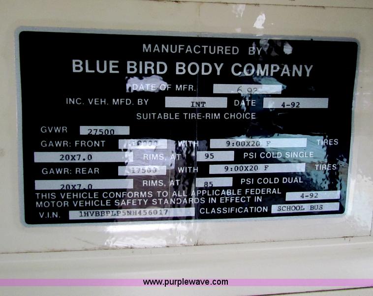 image for item AJ9463 1992 International 3800 school bus