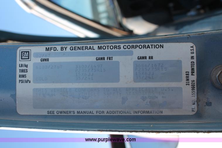 image for item AK9642 1987 Chevrolet K5 SUV