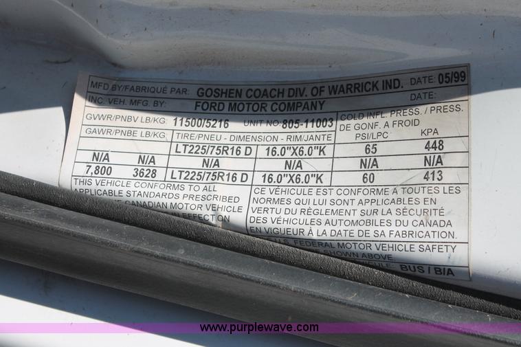 image for item AK9647 1999 Ford Econoline E350 bus