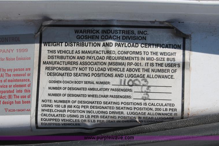 image for item AK9647 1999 Ford Econoline E350 bus