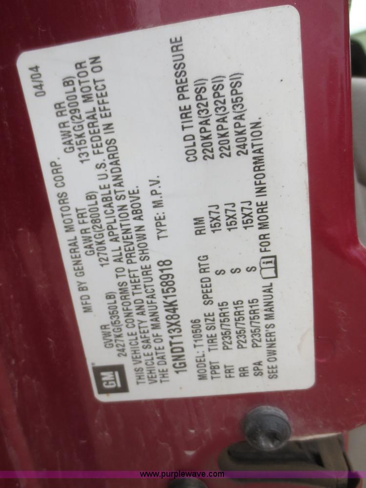 image for item I2128 2004 Chevrolet Blazer SUV