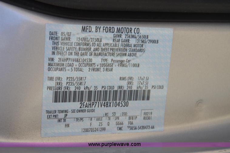 image for item I8693 2008 Ford Crown Victoria Police Interceptor