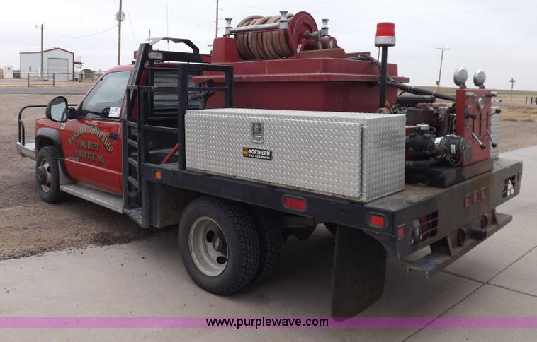 image for item K3046 1991 Chevrolet Cheyenne 3500 flatbed fire truck