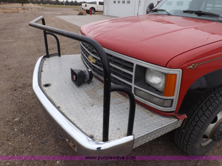 image for item K3046 1991 Chevrolet Cheyenne 3500 flatbed fire truck