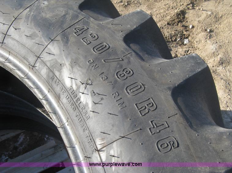 image for item K2766 (2) Firestone All Traction 23 420/80R46 tires