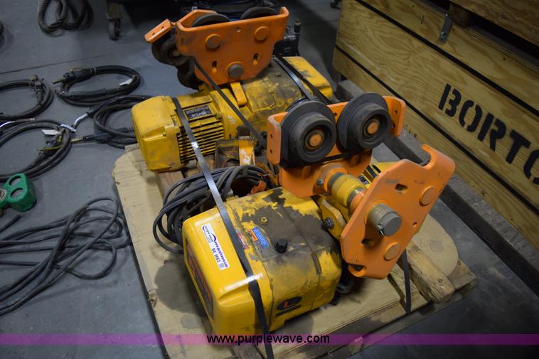 image for item BE9662 (2) Harrington five ton trolly chain hoists