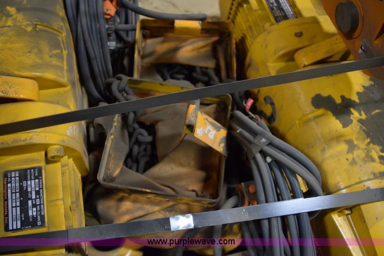 image for item BE9662 (2) Harrington five ton trolly chain hoists