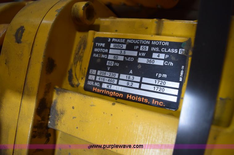 image for item BE9662 (2) Harrington five ton trolly chain hoists
