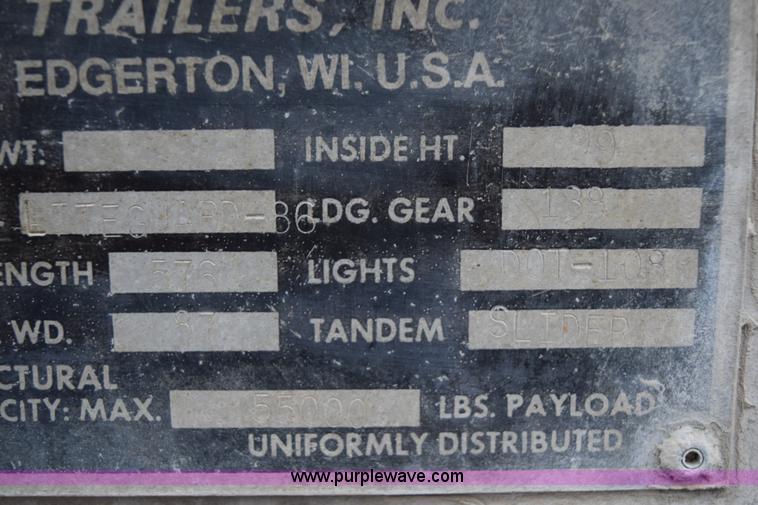 image for item H9275 1987 Dorsey dry van trailer