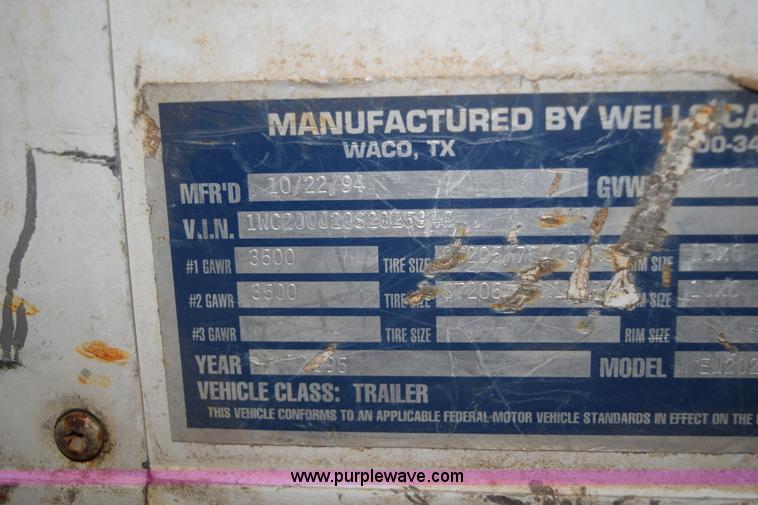 image for item H9279 1995 Wells Cargo enclosed trailer