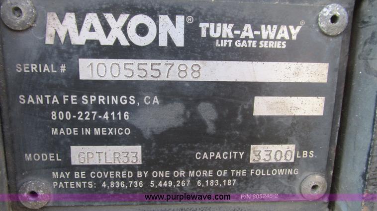 image for item I3137 Maxon GPTLR33 tailgate lift