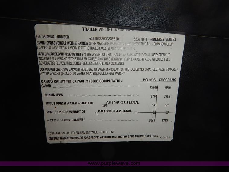 image for item I5203 2005 Wanderer Vortex camper