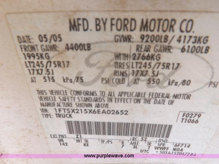 image for item K3095 2006 Ford F250 Super Duty XL SuperCab pickup truck