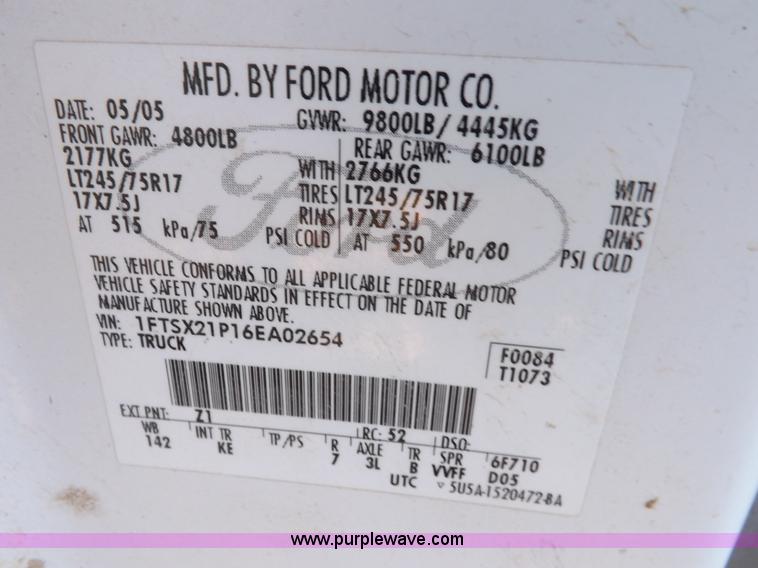 image for item K3097 2006 Ford F250 Super Duty XL SuperCab pickup truck