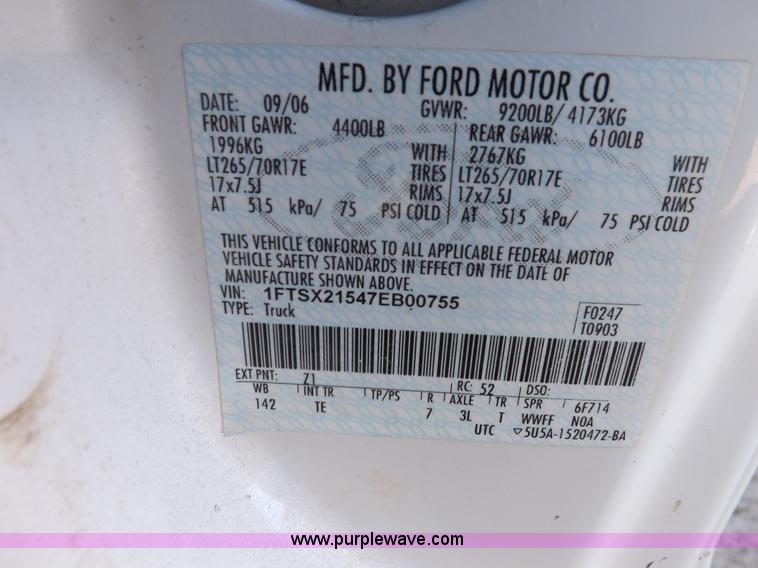 image for item K3102 2007 Ford F250 Super Duty XL SuperCab pickup truck