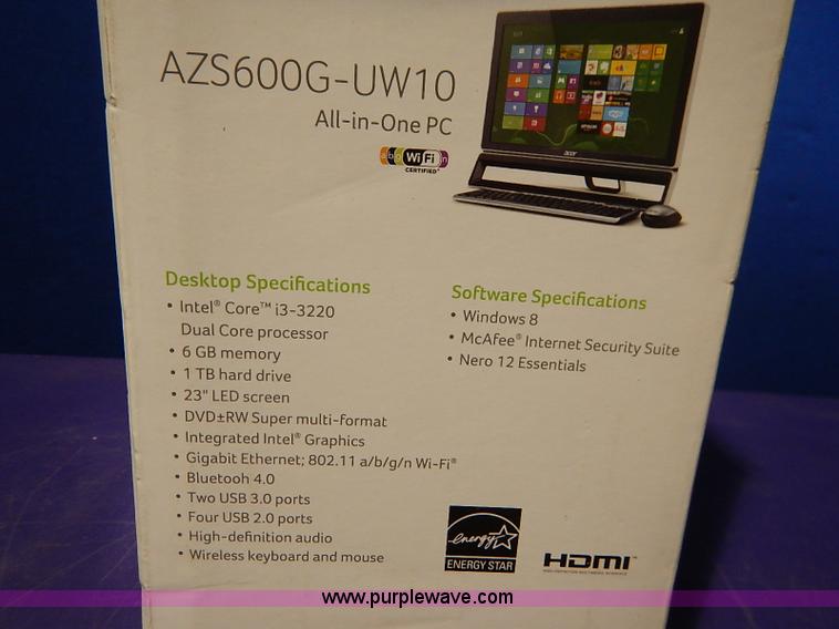 image for item AV9623 Acer AZS600GUW10 all-in one PC