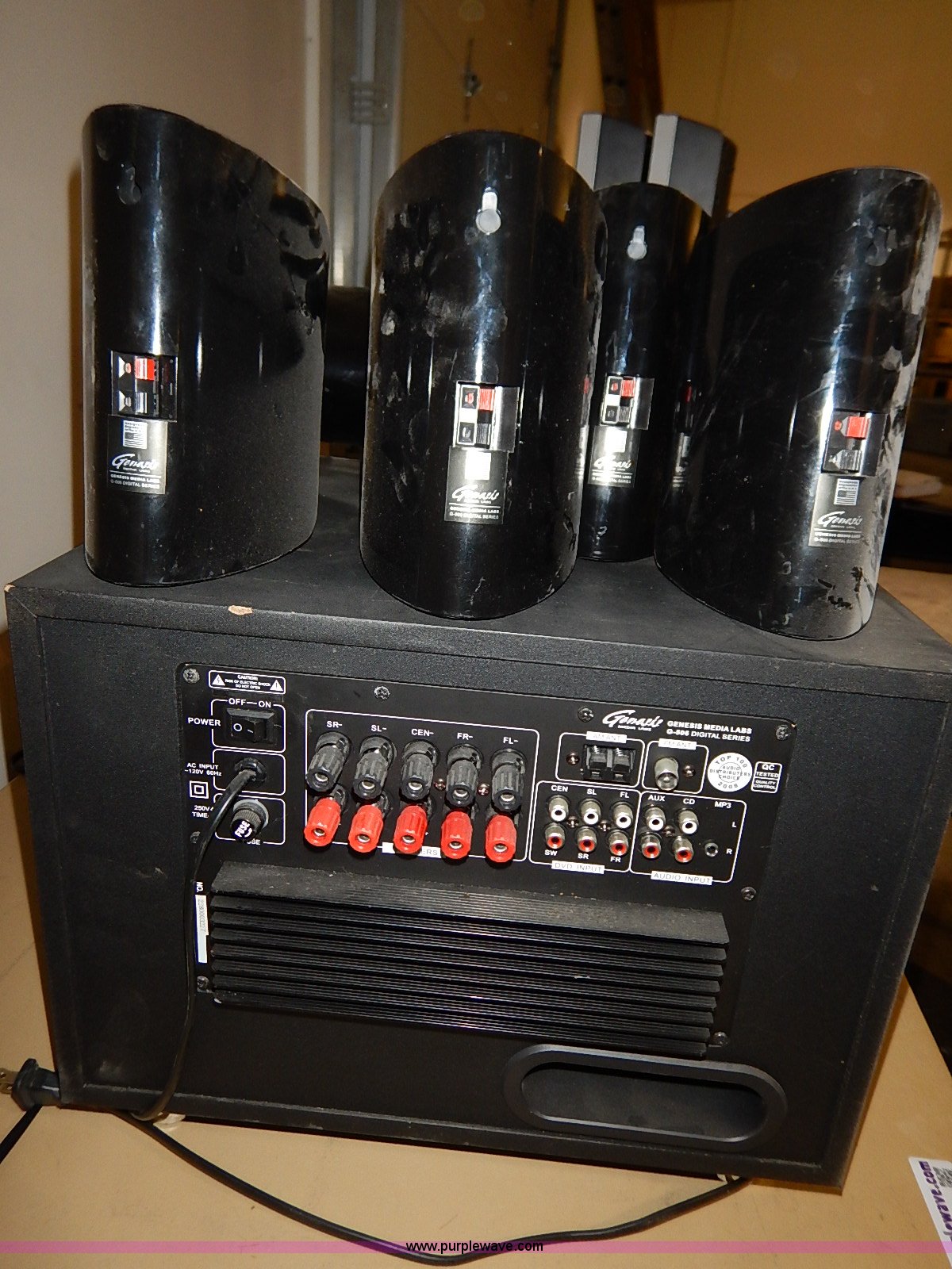 Genesis home theater system in Manhattan, KS Item AV9632 sold Purple Wave