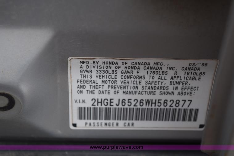 image for item I8547 1998 Honda Civic DX