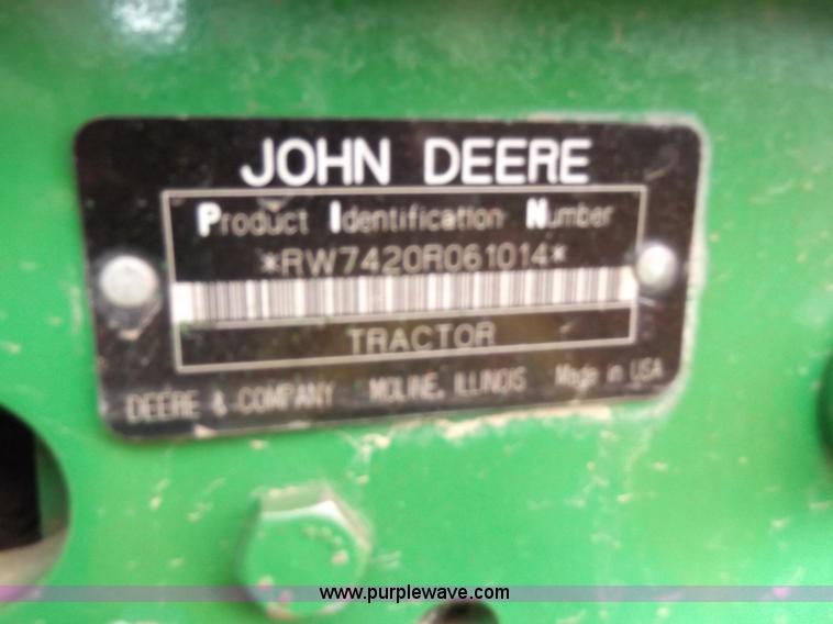image for item D1338 2007 John Deere 7420 MFWD tractor