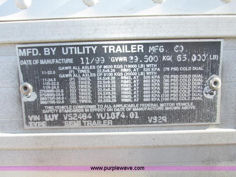 image for item G9847 2000 Utility VS2R 48' reefer trailer
