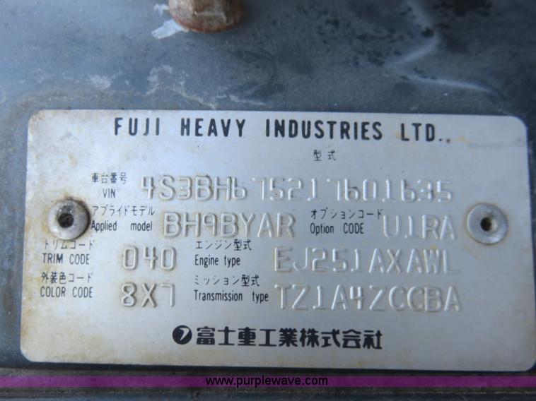 image for item I2282 2001 Subaru Outback