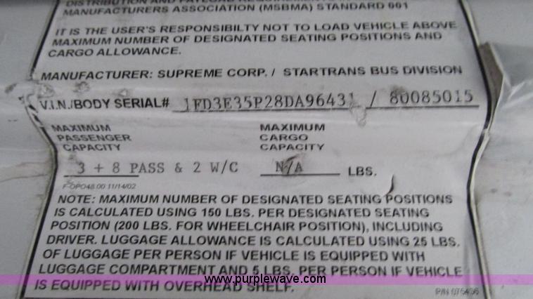 image for item I3132 2008 Ford E350 Super Duty van