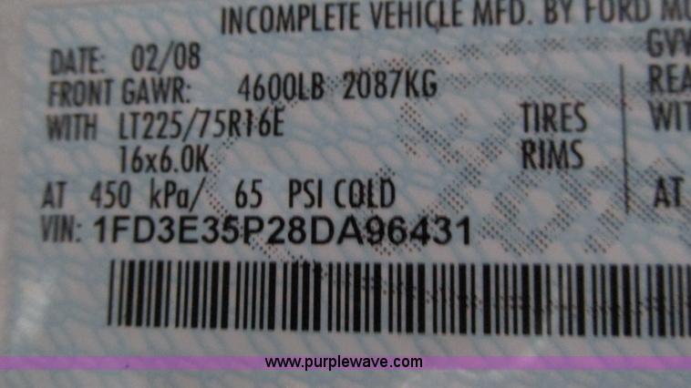 image for item I3132 2008 Ford E350 Super Duty van