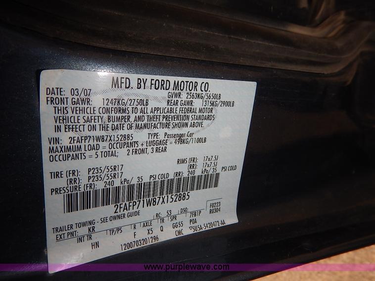 image for item K7293 2007 Ford Crown Victoria Police Interceptor