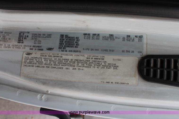 image for item I2396 2001 Sterling L7500 Safe Jet Vac Clean Earth vacuum jetter truck