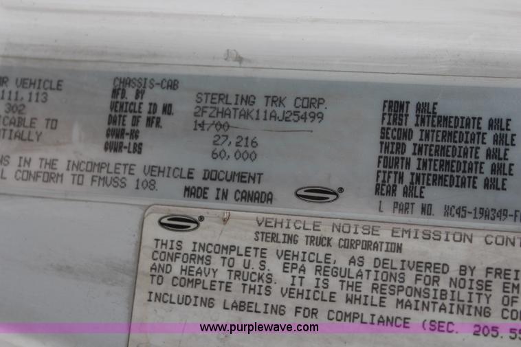 image for item I2396 2001 Sterling L7500 Safe Jet Vac Clean Earth vacuum jetter truck