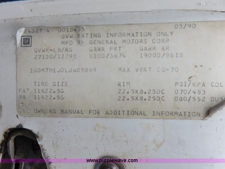 image for item I2475 1990 GMC TopKick cab and chassis