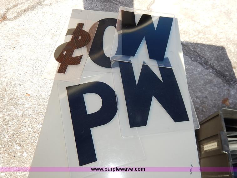 image for item BC9882 Approximately 175 signage letters and numbers with two drawer filing cabinets