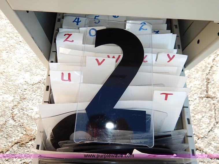 image for item BC9882 Approximately 175 signage letters and numbers with two drawer filing cabinets