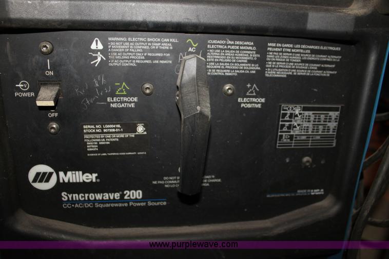 image for item F3433 Miller Syncrowave 200 CC AC/DC squarewave power source