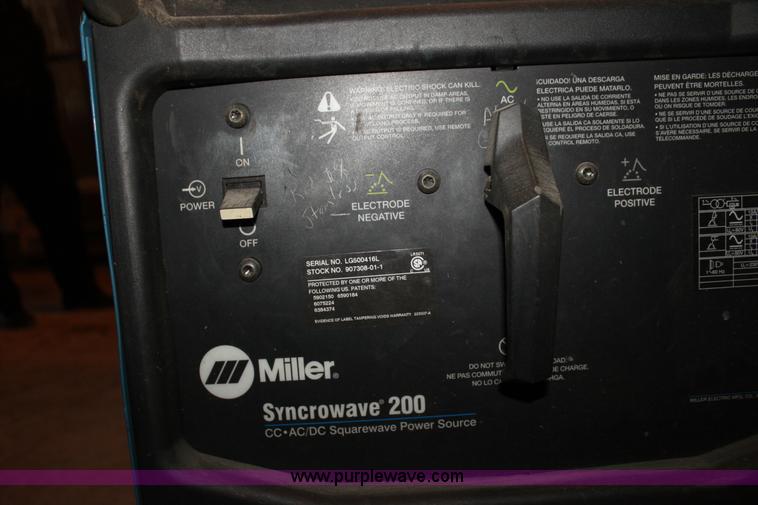 image for item F3433 Miller Syncrowave 200 CC AC/DC squarewave power source