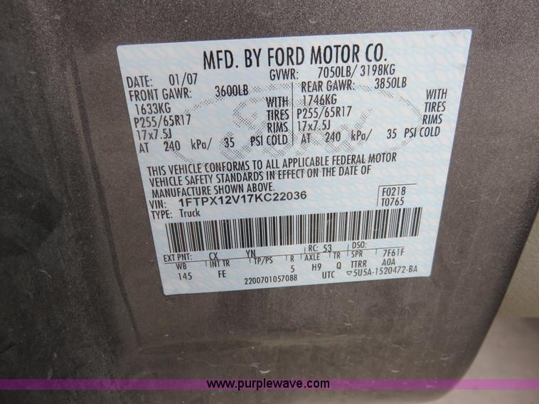 image for item I2310 2007 Ford F150 XLT SuperCab pickup truck