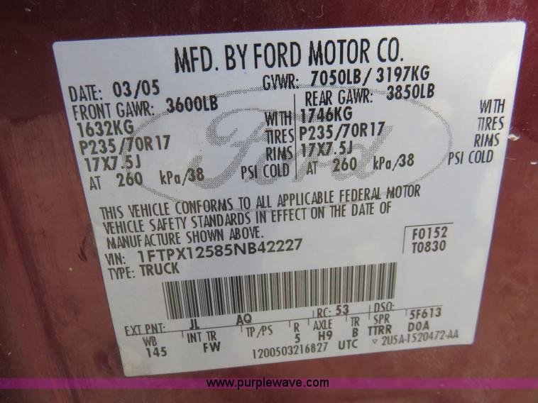 image for item I2314 2005 Ford F150 XLT SuperCab pickup truck