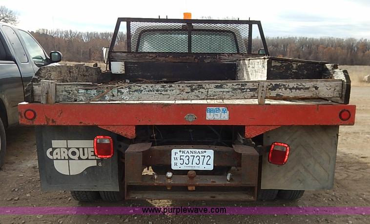 image for item I2489 1991 Ford F350 Custom flatbed pickup truck