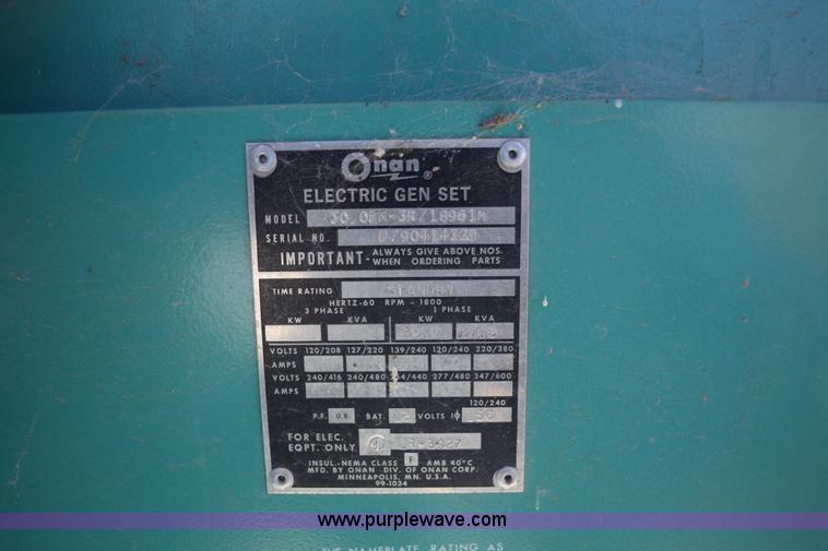 image for item BB9641 Onan 30EK generator and transfer switch