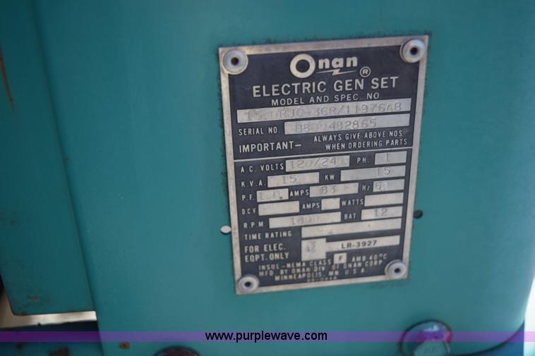 image for item BB9642 Onan generator