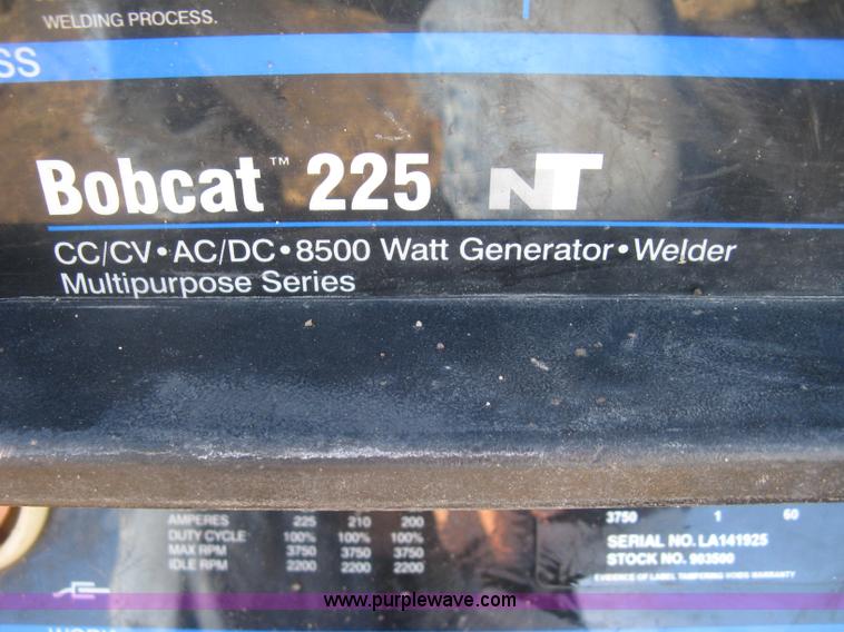 image for item BD9616 Miller Bobcat 225 welder/generator