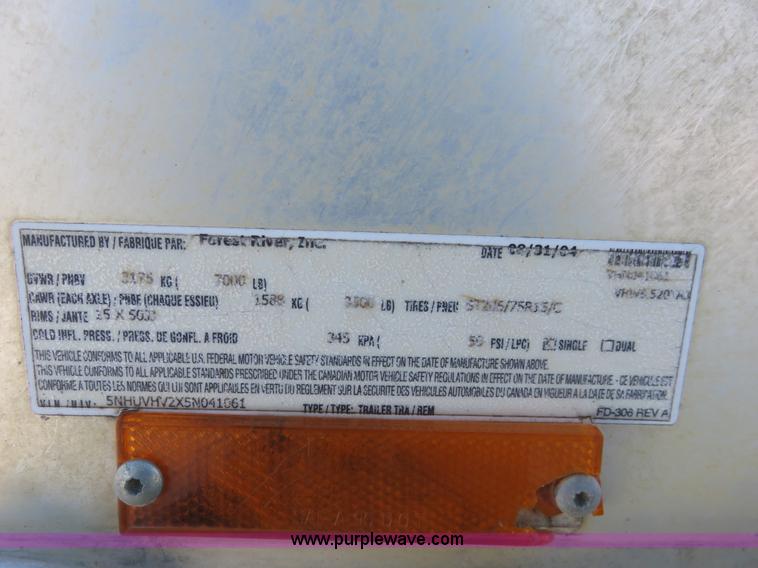 image for item I2278 2005 Forest River enclosed trailer