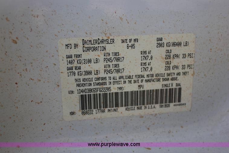 image for item J2329 2005 Dodge Durango ST SUV