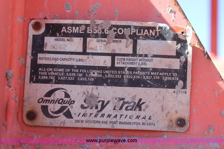 image for item H5951 2002 Sky Trak 8042 telehandler