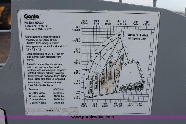 image for item H5953 2007 Genie GTH-842 telehandler
